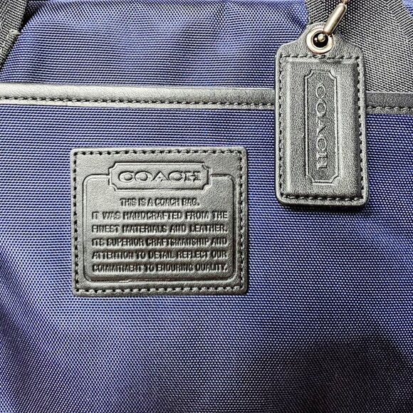 Coach Tablet Case Top Handle Nylon Leather and Canvas Navy for iPad / Galaxy NWT - Picture 7 of 12